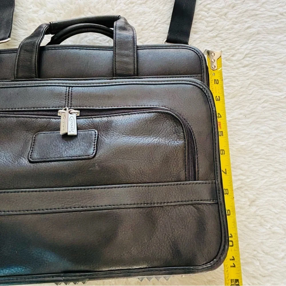 CODI Sophisticated Genuine Black Leather Briefcase/Laptop Unisex Bag 14”x11””x5”